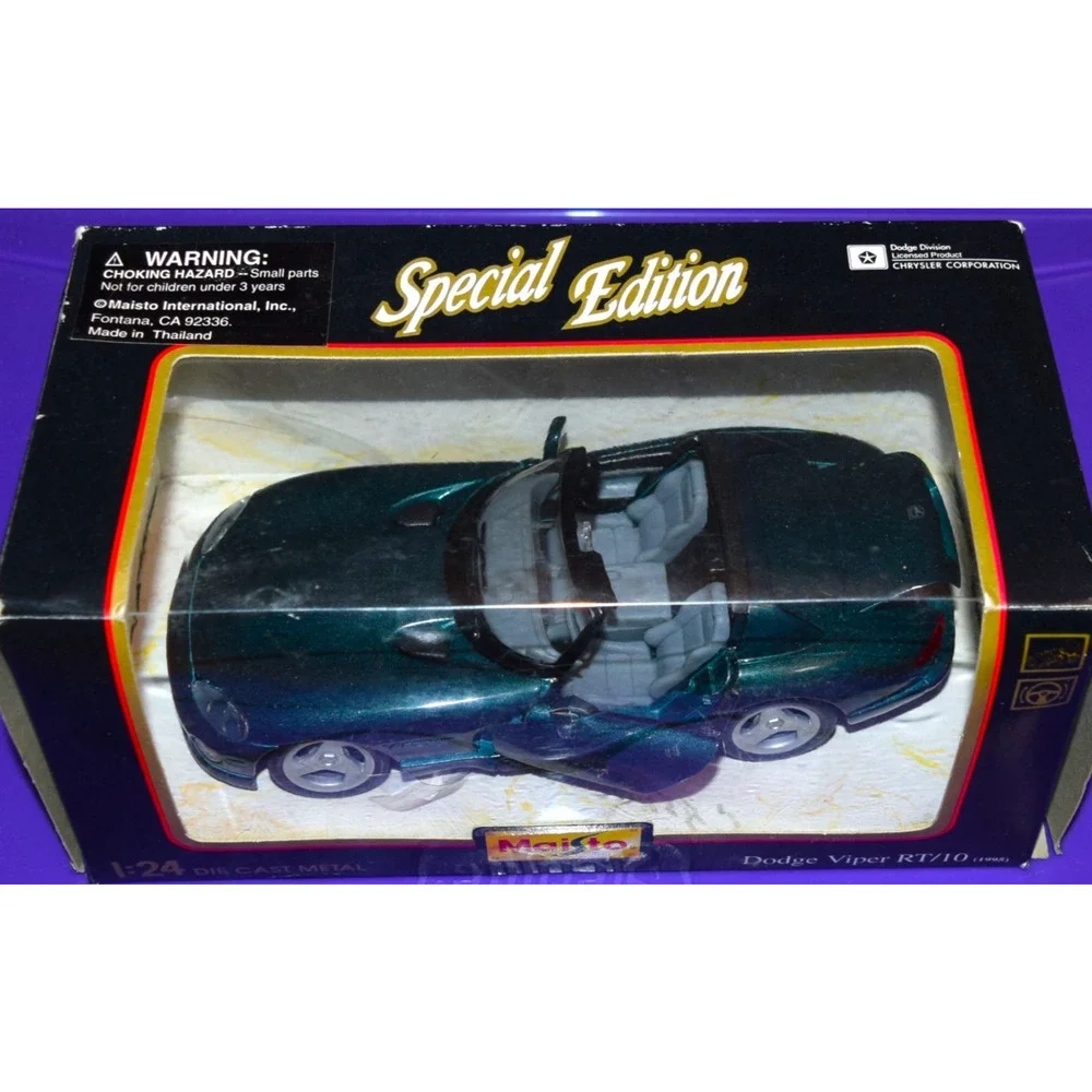 VTG 1995 Maisto DOGE VIPER RT/10 CONV. 1/24 scale Promo Model EMERALD ORIG.BOX